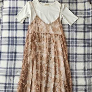 2 Piece Set: Lace and Knitted Dress